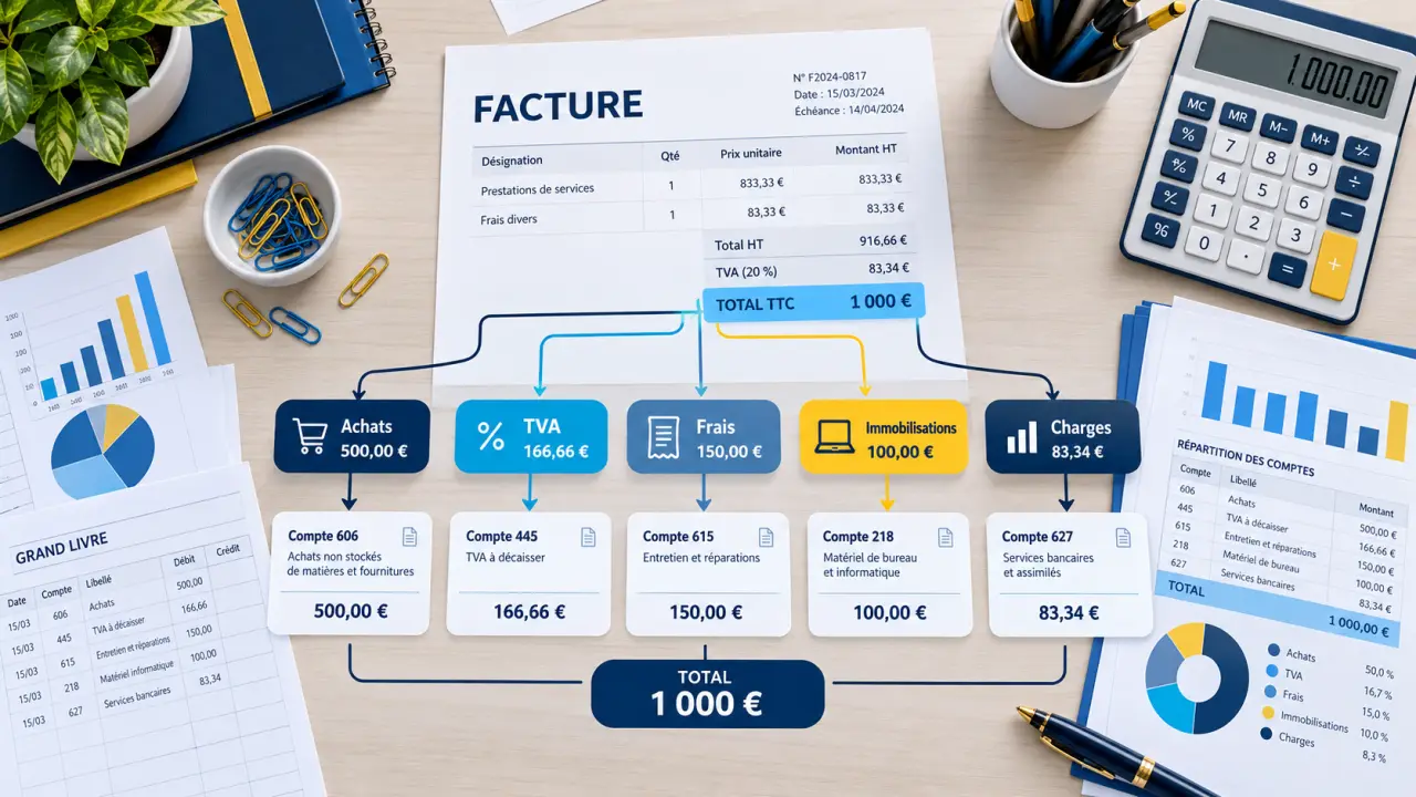 Comptabilité ventilation : pourquoi une facture de 1 000 € ne finit jamais sur un seul compte