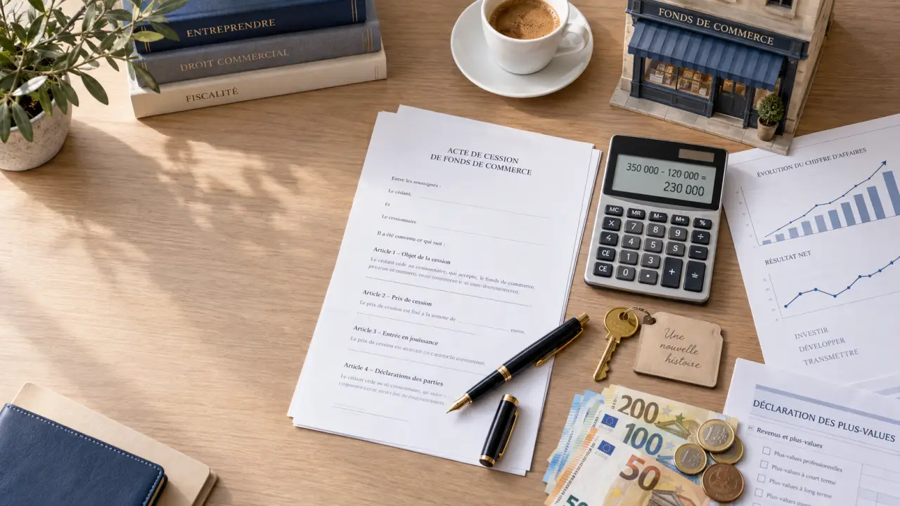 Plus-value d’un fonds de commerce : calcul, impôt et exonérations avant la vente