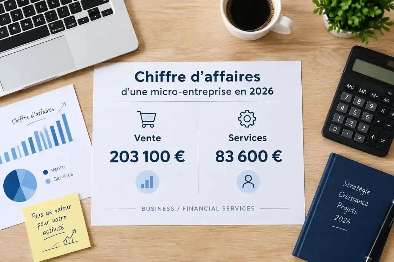 Chiffre d’affaires d’une micro-entreprise en 2026 : 203 100 € pour vendre, 83 600 € pour les services