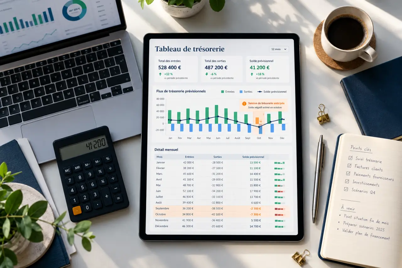 Tableau de trésorerie automatique : suivez les flux et anticipez les tensions