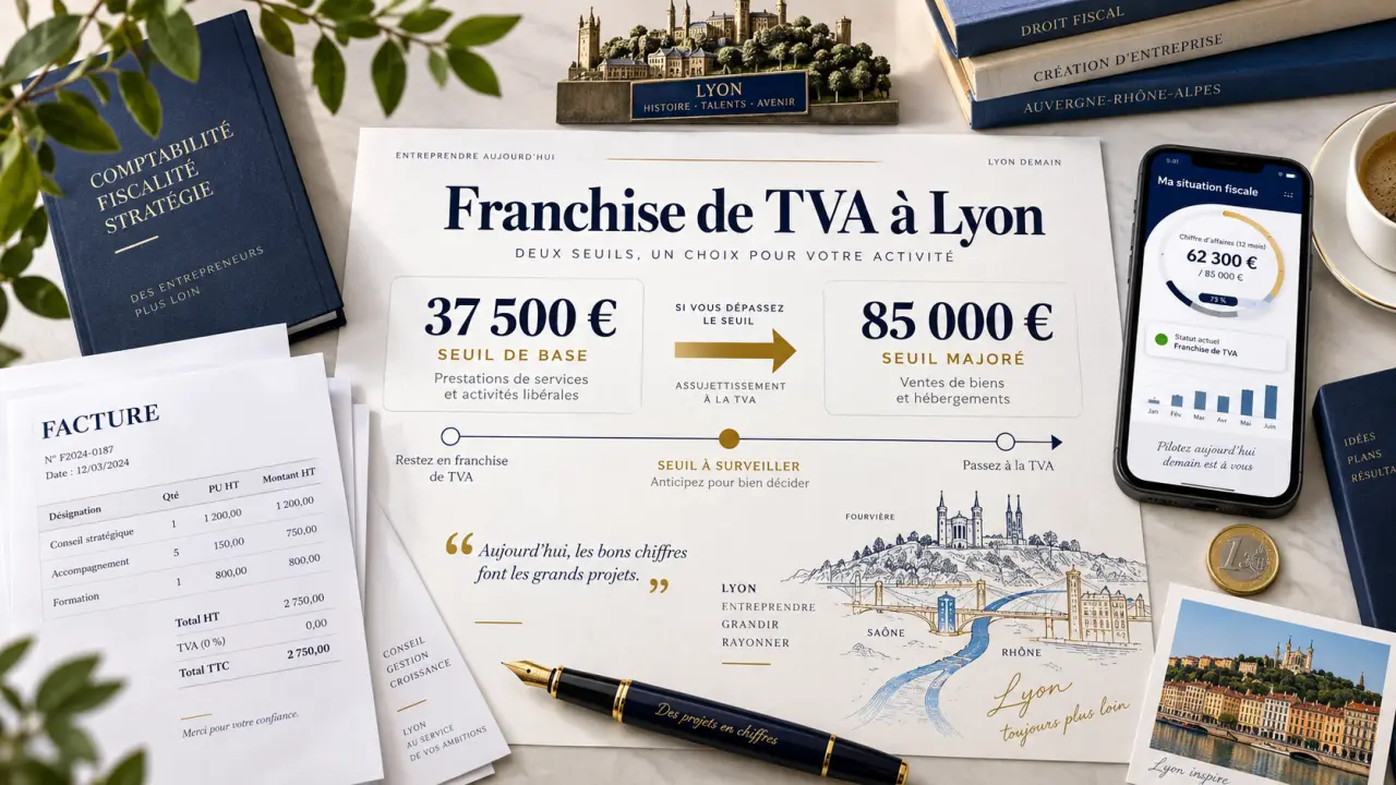 Franchise de TVA à Lyon : 37 500 € ou 85 000 €, le seuil qui change tout
