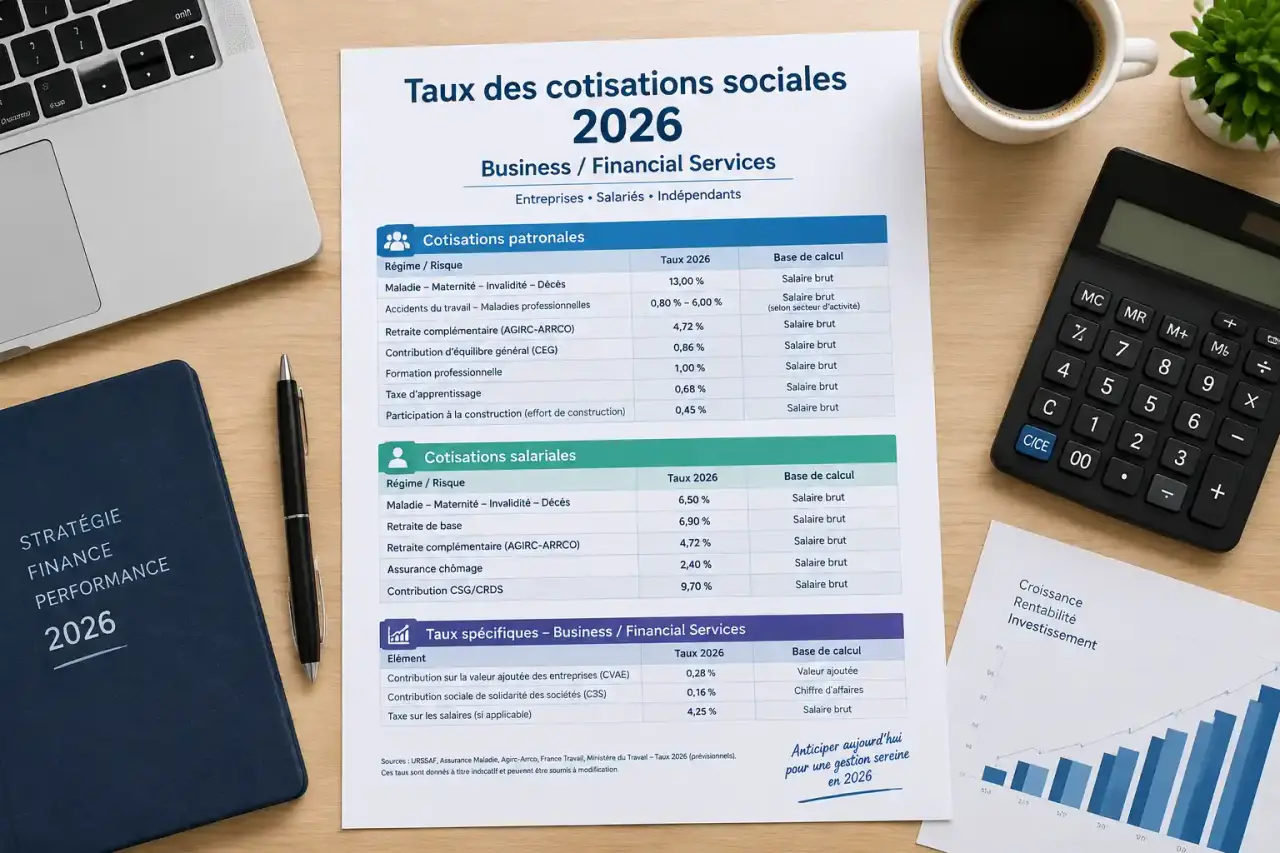 taux cotisations sociales 2026