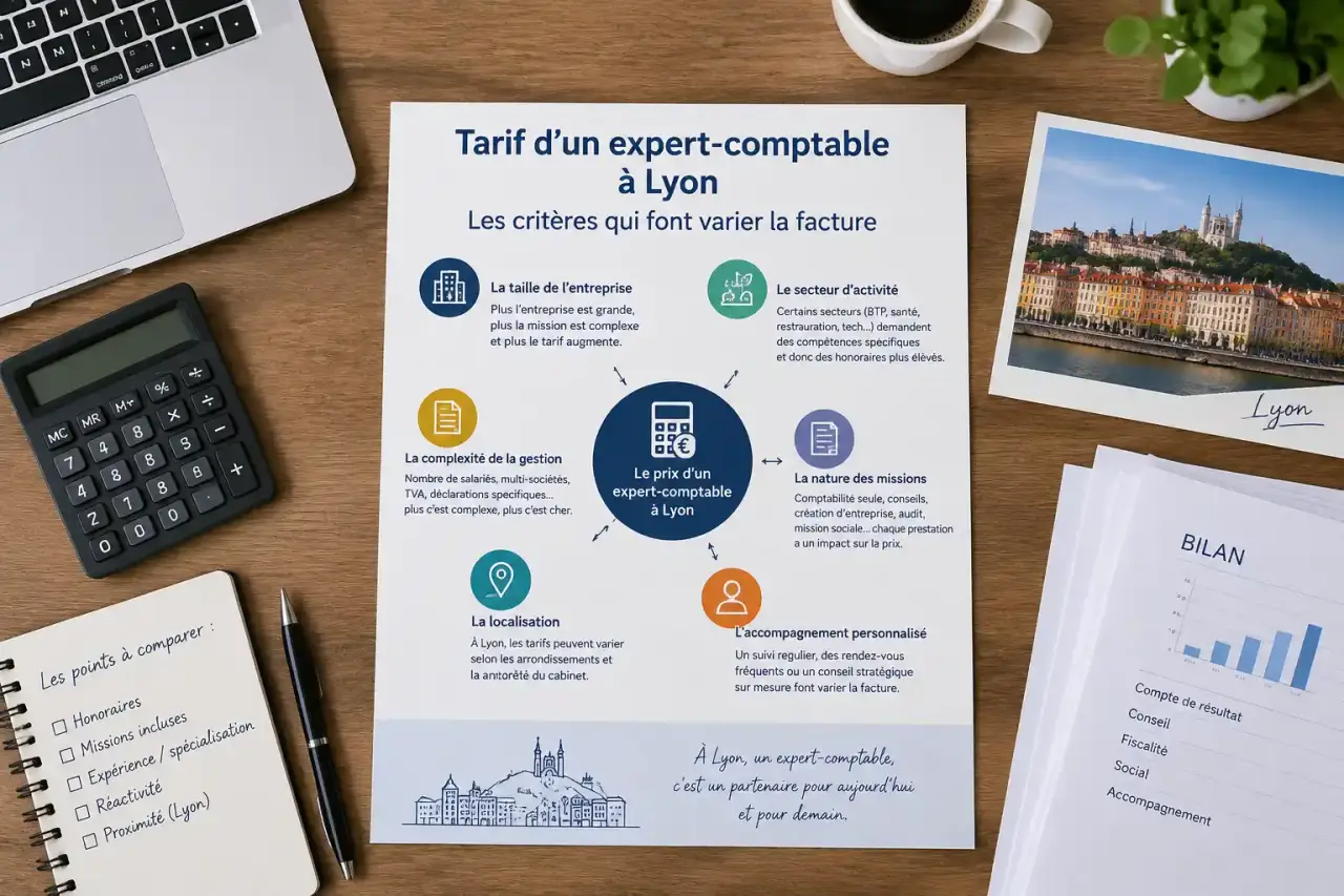 Tarif d’un expert-comptable à Lyon : les critères qui font varier la facture